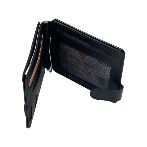 Кошелек-зажим для денег мужской кожаный Eminsa 1124 4-1/19-1 черный