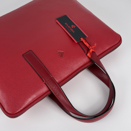 Сумка-портфель жіночий шкіряний Eminsa 7138 18-5 червоний