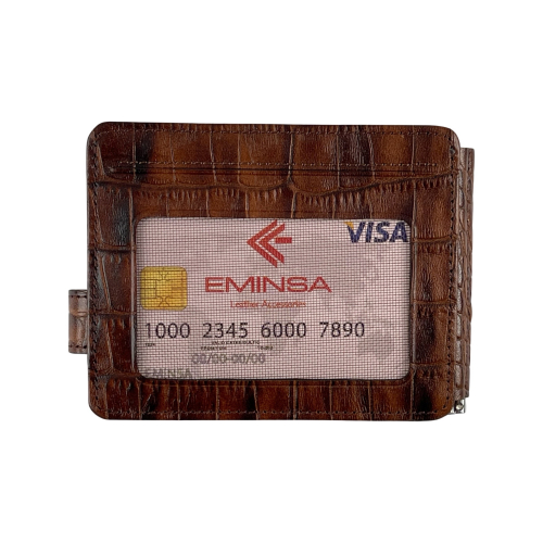 Кошелек-зажим для денег мужской кожаный Eminsa 1124 4-4/26-4 коричневый