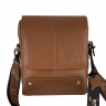 Сумка мужская через плечо кожаная Bond Non 1088-285 светло коричневая