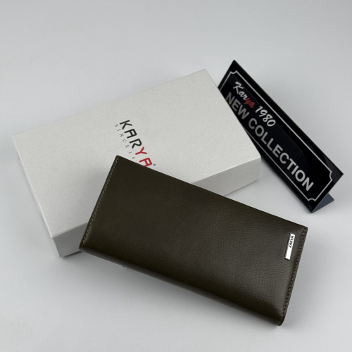 Портмоне мужское кожаное Karya 0476-617 оливковое