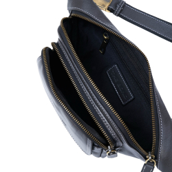 Сумка крос боді чоловіча шкіряна The Bond 1403-5 темно-сіра