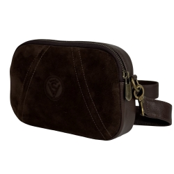 Сумка жіноча шкіряна із замшевою вставкою Vittorio Safino VSL 001 коричнева