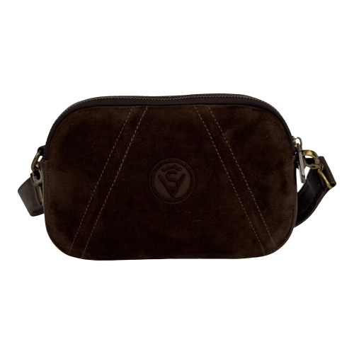 Сумка жіноча шкіряна із замшевою вставкою Vittorio Safino VSL 001 коричнева