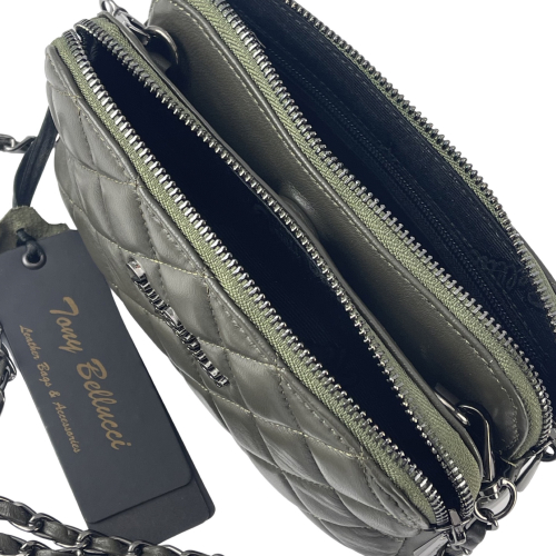 Сумка жіноча шкіряна Tony Bellucci 0427-2011 хакі