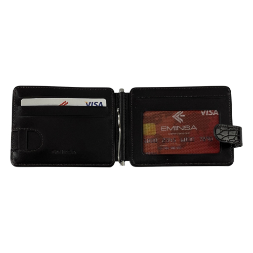 Кошелек-зажим для денег мужской кожаный Eminsa 1124 4-3/19-3 темно-коричневый