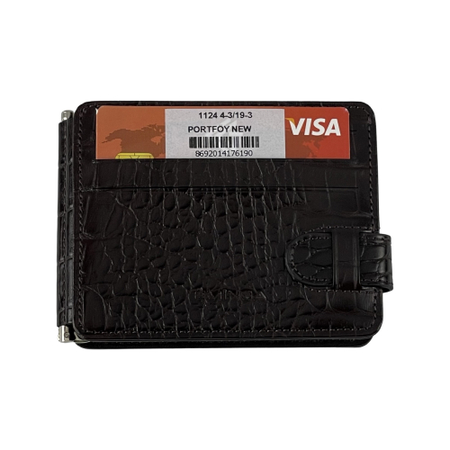 Кошелек-зажим для денег мужской кожаный Eminsa 1124 4-3/19-3 темно-коричневый