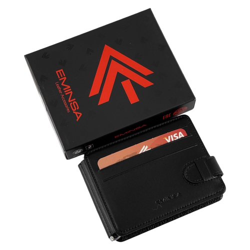 Гаманець-затискач для грошей чоловічий шкіряний Eminsa 1124 19-1/18-1 чорний