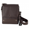 Сумка чоловіча шкіряна через плече Bond Non 1088-286 темно коричнева