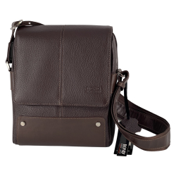 Сумка чоловіча шкіряна через плече Bond Non 1088-286 темно коричнева