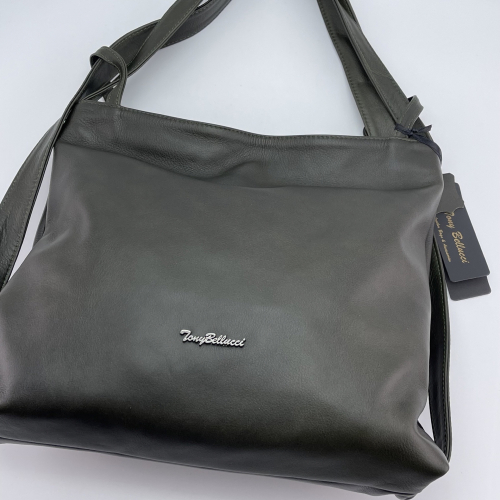 Сумка жіноча шкіряна Tony Bellucci 0342-7 темно-зелена