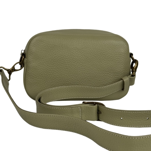 Сумка жіноча шкіряна із замшевою вставкою Vittorio Safino VSL 001 оливкова