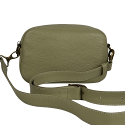 Сумка жіноча шкіряна із замшевою вставкою Vittorio Safino VSL 001 оливкова