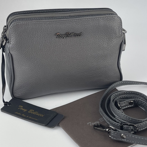 Сумка женская кожаная Tony Bellucci 0347 серая