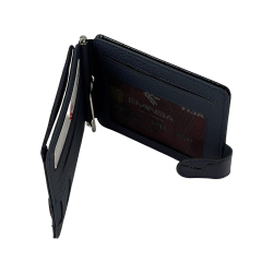 Гаманець-затискач для грошей чоловічий шкіряний Eminsa 1124 4-19/19​ темно-синій