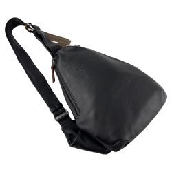 Сумка-слінг чоловіча через плече шкіряна The Bond 1189-1 чорна