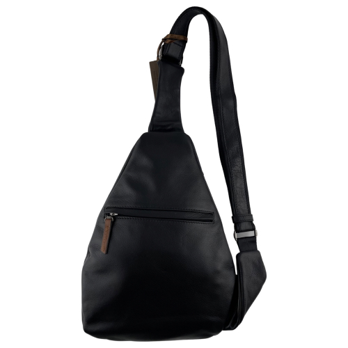 Сумка-слинг мужская через плечо кожаная The Bond 1189-1 черная