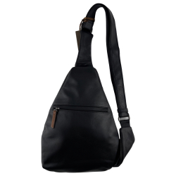Сумка-слінг чоловіча через плече шкіряна The Bond 1189-1 чорна