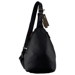 Сумка-слінг чоловіча через плече шкіряна The Bond 1189-1 чорна