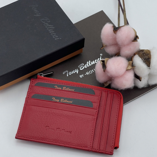 Гаманець картхолдер шкіряний Tony Bellucci T303-8 червоний