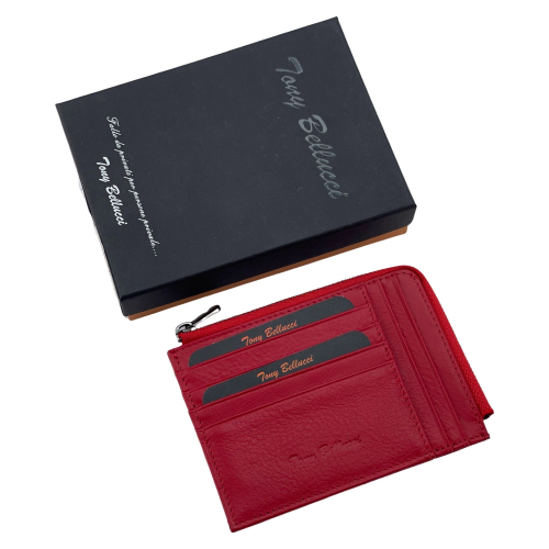 Гаманець картхолдер шкіряний Tony Bellucci T303-8 червоний