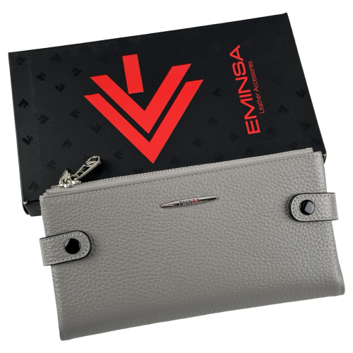 Кошелек женский кожаный Eminsa 2117 37-20 светло-серый