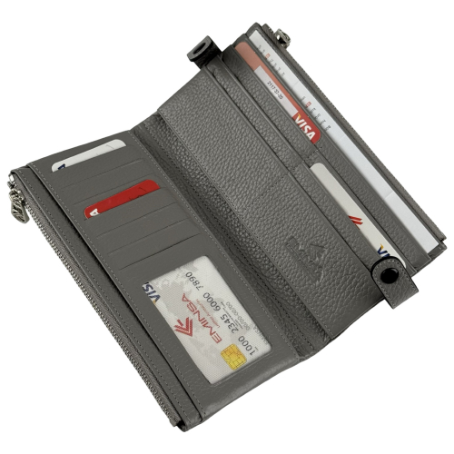 Кошелек женский кожаный Eminsa 2117 37-20 светло-серый