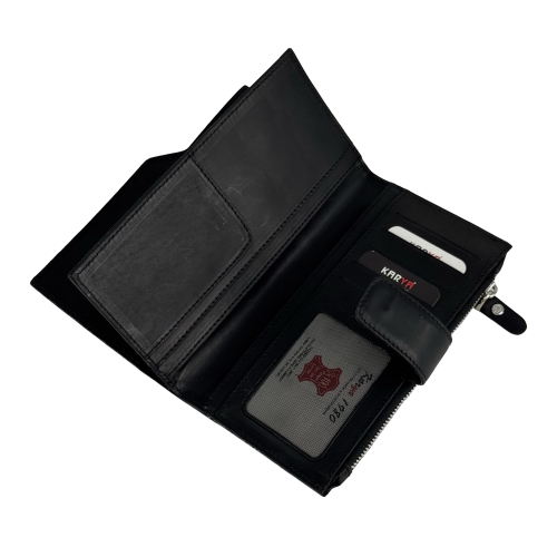 Портмоне чоловіче шкіряне - набук Karya 1207-30 чорне
