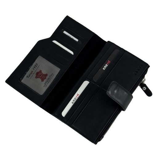 Портмоне чоловіче шкіряне - набук Karya 1207-30 чорне