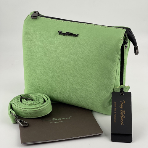 Сумка жіноча шкіряна Tony Bellucci 0077-439 м'ятна