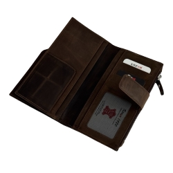 Портмоне чоловіче шкіряне - набук Karya 1207-31 темно-коричневе
