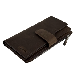 Портмоне чоловіче шкіряне - набук Karya 1207-31 темно-коричневе