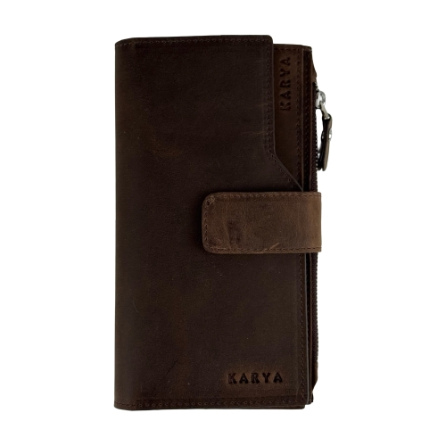 Портмоне чоловіче шкіряне - набук Karya 1207-31 темно-коричневе