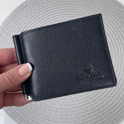 Гаманець-затискач для грошей чоловічий шкіряний Eminsa 1044 17-1 чорний​