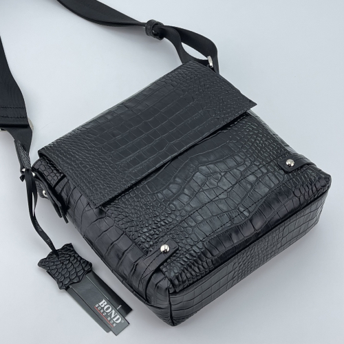 Сумка чоловіча шкіряна Bond Non 1317-356 чорна