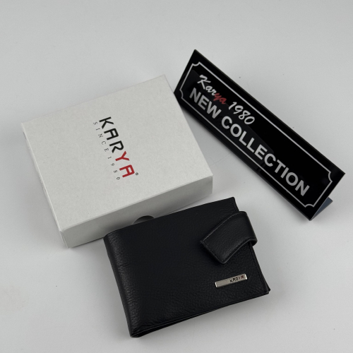 Кошелек-зажим для денег мужской кожаный Karya 0944-45 черный