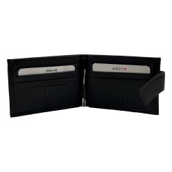 Гаманець-затискач для грошей чоловічий шкіряний Karya 0944-45 чорний