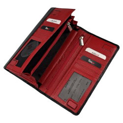 Гаманець жіночий шкіряний Karya 1198-45-46 чорний (всередині червоний)