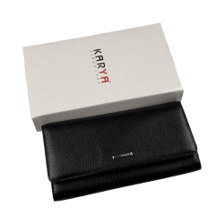 Гаманець жіночий шкіряний Karya 1198-45-46 чорний (всередині червоний)