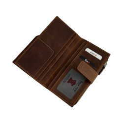 Портмоне чоловіче шкіряне - набук Karya 1207-32 коричневе
