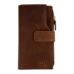 Портмоне чоловіче шкіряне - набук Karya 1207-32 коричневе