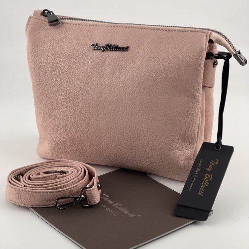 Сумка жіноча шкіряна Tony Bellucci 0077-202 світло-рожева