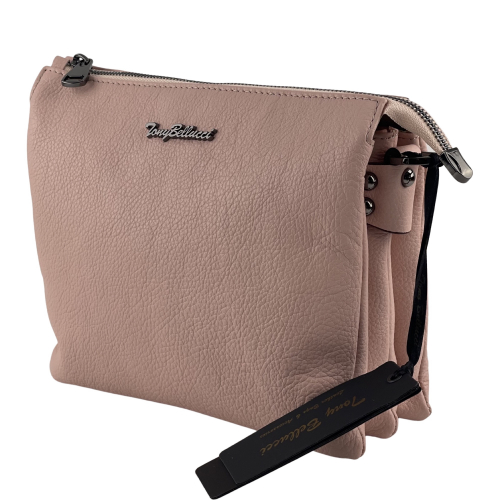 Сумка жіноча шкіряна Tony Bellucci 0077-202 світло-рожева