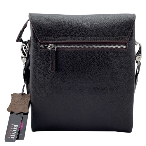 Сумка чоловіча шкіряна Bond Non 1363-286 темно-коричнева