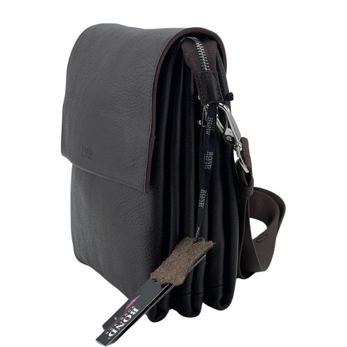 Сумка чоловіча шкіряна Bond Non 1363-286 темно-коричнева