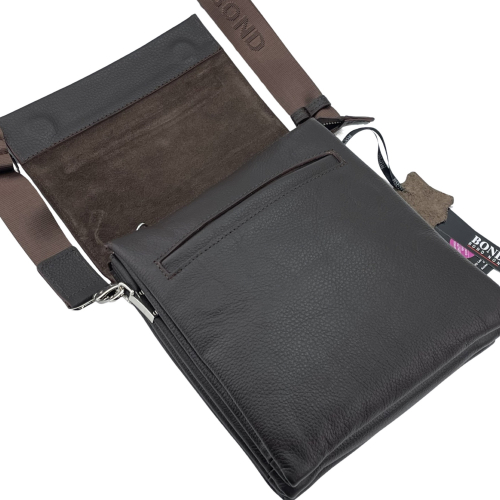 Сумка чоловіча шкіряна Bond Non 1363-286 темно-коричнева