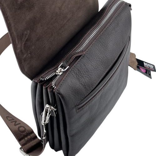 Сумка чоловіча шкіряна Bond Non 1363-286 темно-коричнева