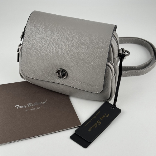 Сумка женская кожаная Tony Bellucci 0619-1031 светло-серая