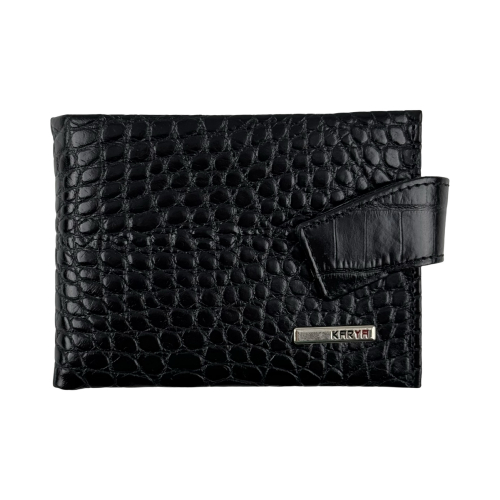 Кошелек-зажим для денег мужской кожаный Karya 0944-53 черный