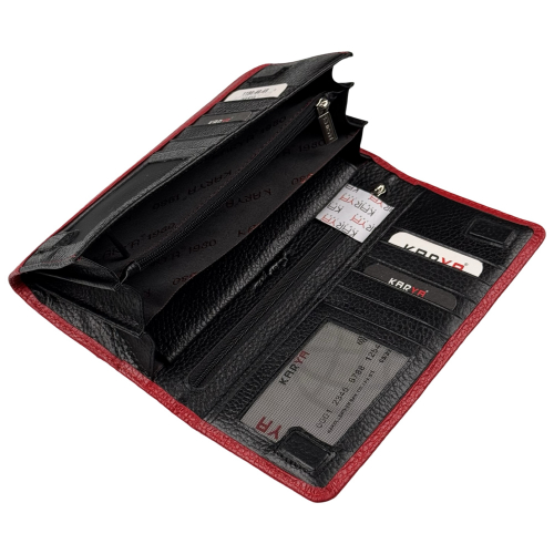 Кошелек женский кожаный Karya 1198-46-45 красный (внутри черный)